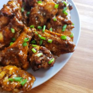 Charbroiled wings with Korean chili and honey glaze